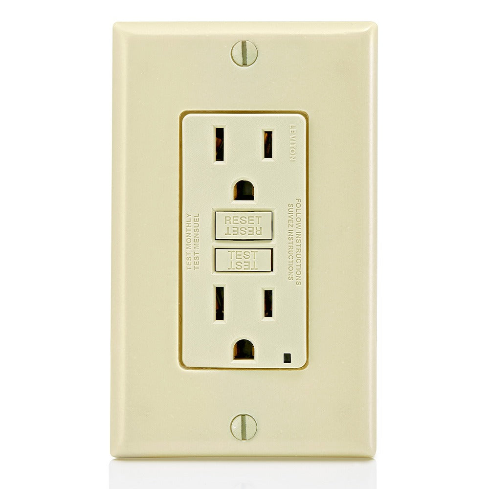 LEVITON Leviton GFNT1-PW SmartlockPro Slim GFCI Receptacle 15 Amp (1 Pack)