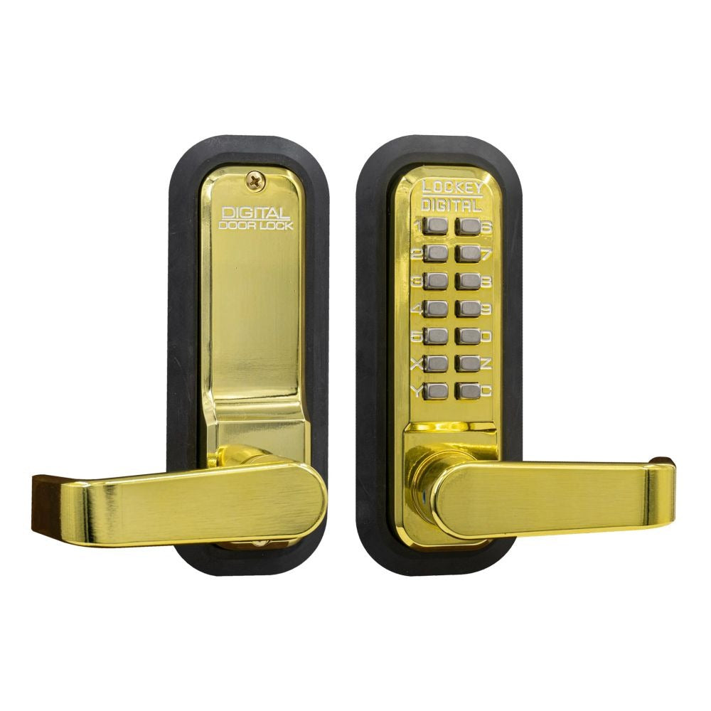LOCKEY Lockey 2835BB Mechanical Keyless Lever Lock Bright Brass