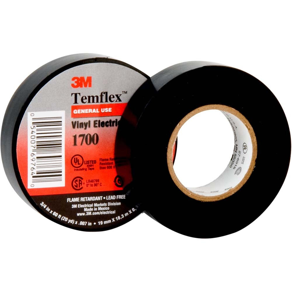 3M 3M 7000132902 Electrical Tape 7 Mil 1 in X 66 Ft Black