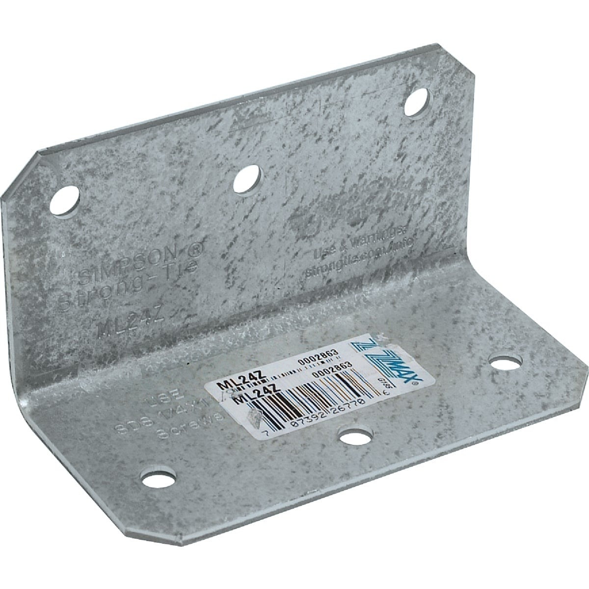 SIMPSON STRONG-TIE Simpson Strong-tie ML24Z Medium L Angle 2x4 Zmax