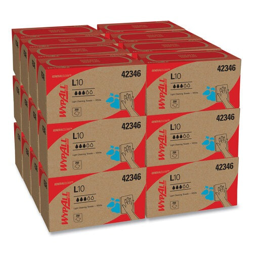KIMBERLY-CLARK Kimberly-Clark 42346 Wypall L10 lightweight utility wipes (250 sheets/box, 24 boxes/case)