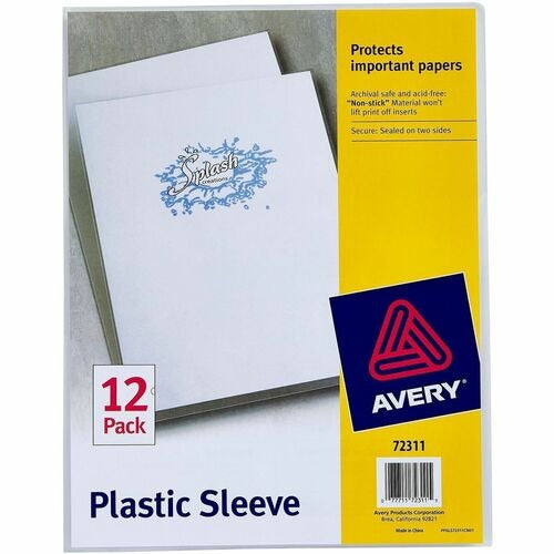 AVERY Avery AVE72311 Clear Document Sleeves 8.5x12 Acid-free 12pk