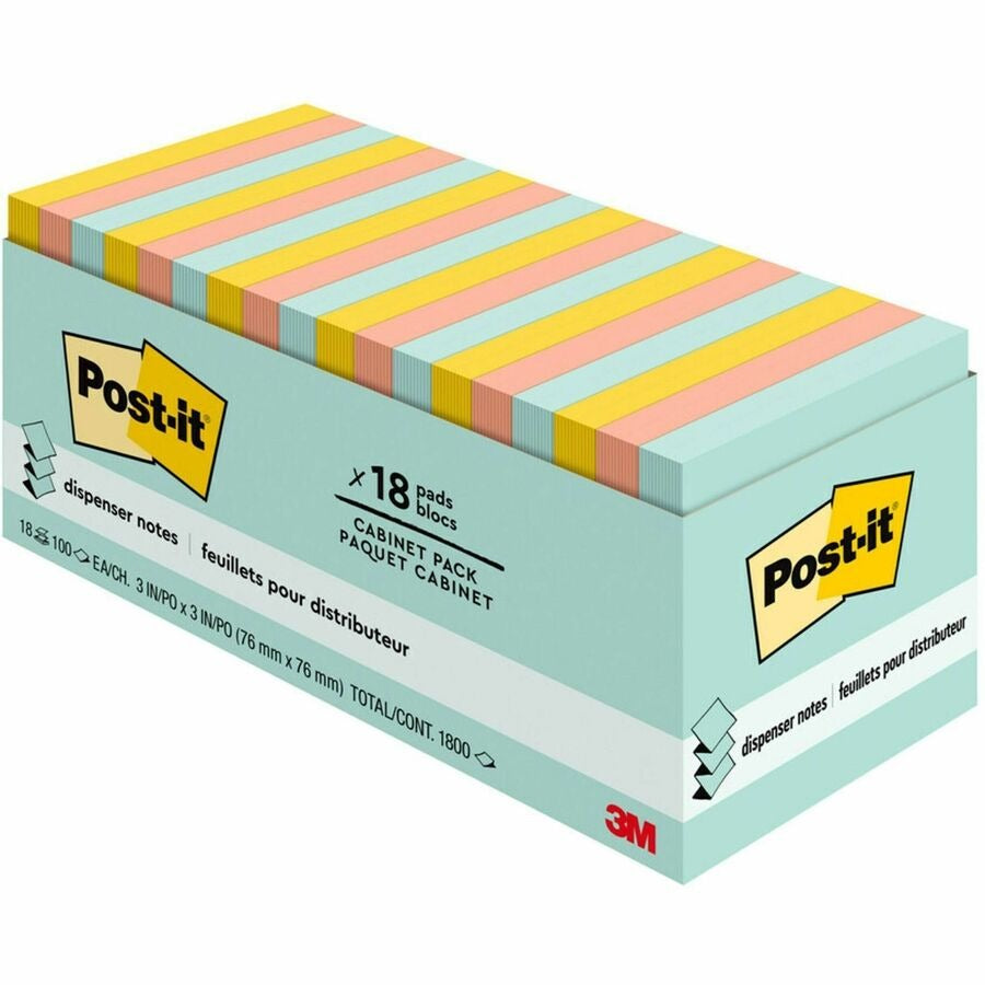 3M 3M MMMR33018APCP Post-it Dispenser Notes Beachside Cafe Collection 3 in x 3 in (18-Pack) R33018APCP