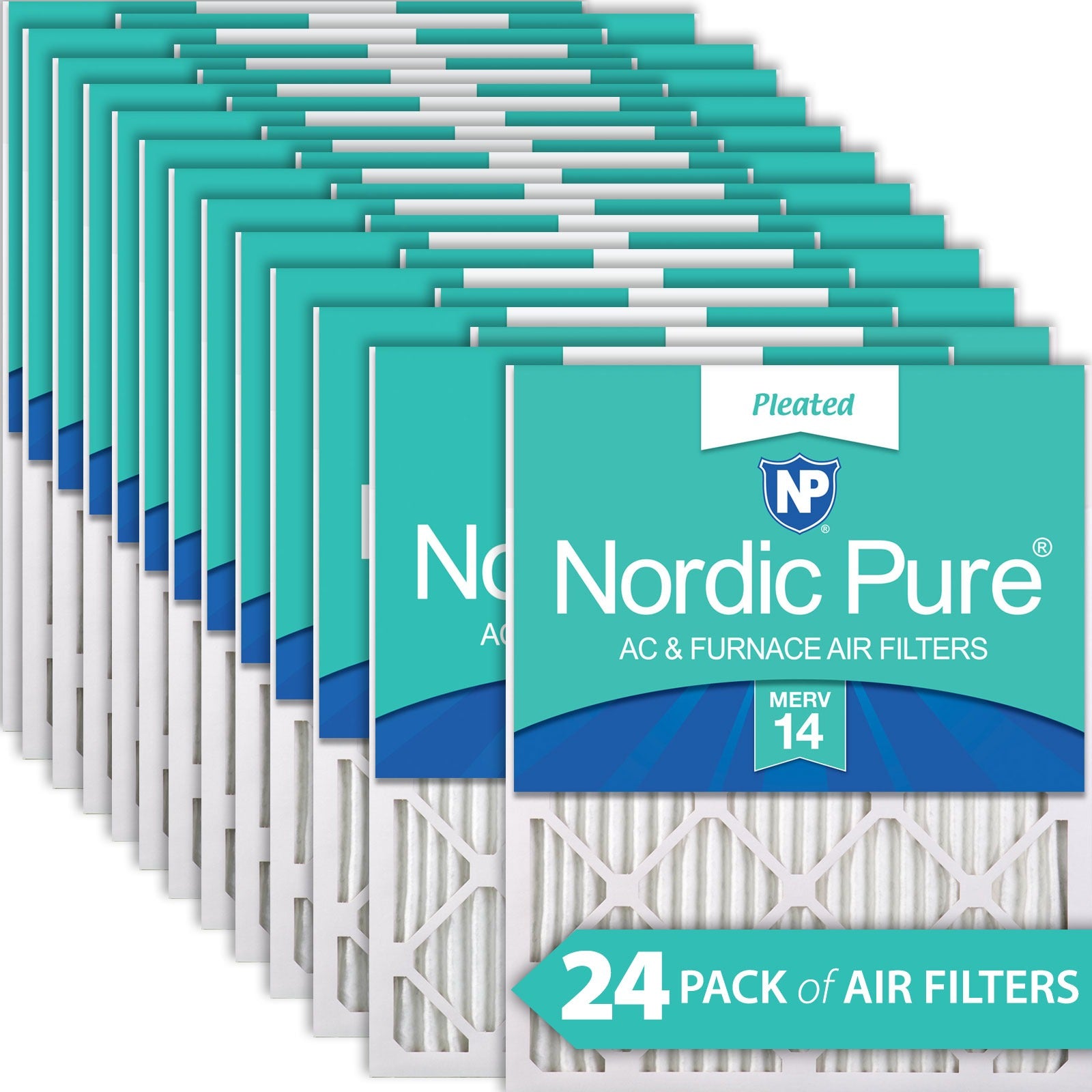 NORDIC PURE Nordic Pure 14x24x1M14-24 Merv 14 Air Filter 24 Pack