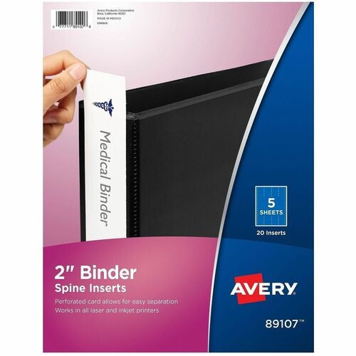 AVERY Avery AVE89107 Binder Spine Inserts 2 Inch Pack of 20