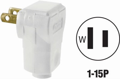 LEVITON Leviton Mfg Co 010-101AN-00W Angle Plug 15A 125V Nema 1-15P