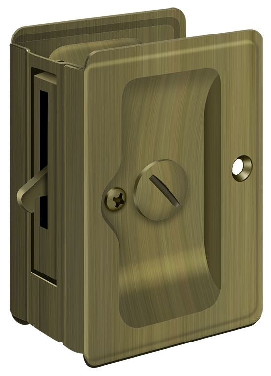 DELTANA Deltana SDLA325U5 Pocket Door Privacy Lock Antique Brass