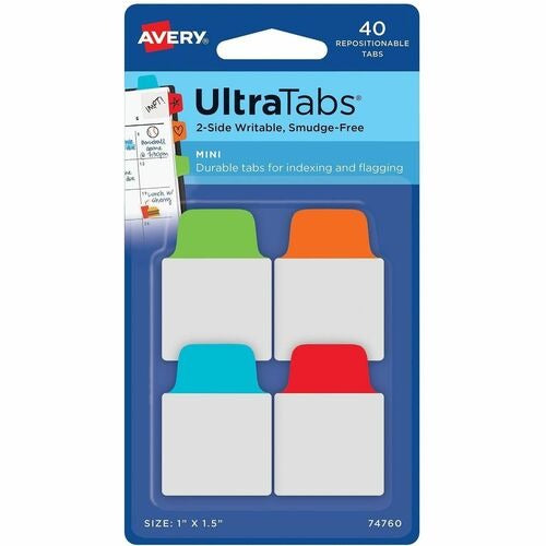 AVERY Avery AVE74760 Ultra Mini Tabs 1x1.5 in Clear Repositionable