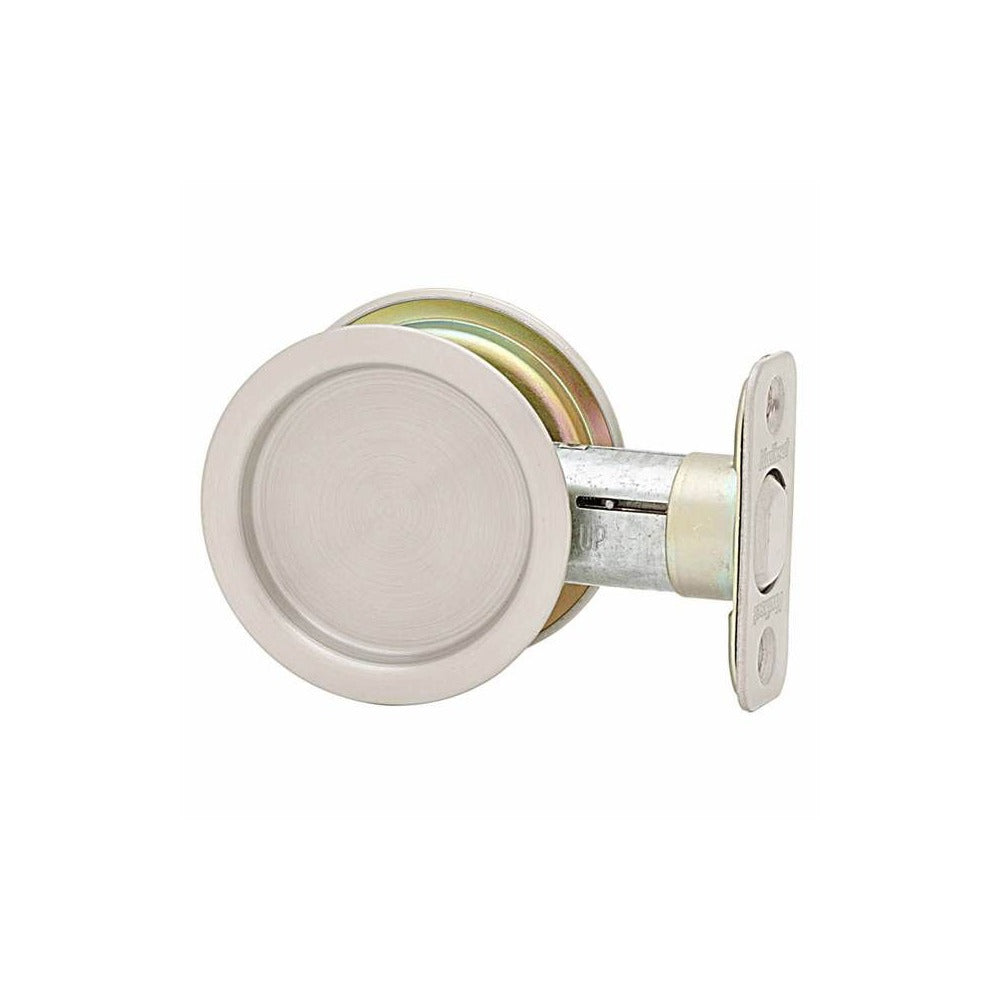 KWIKSET Kwikset 334-15 Round Passage Pocket Door Lock Satin Nickel