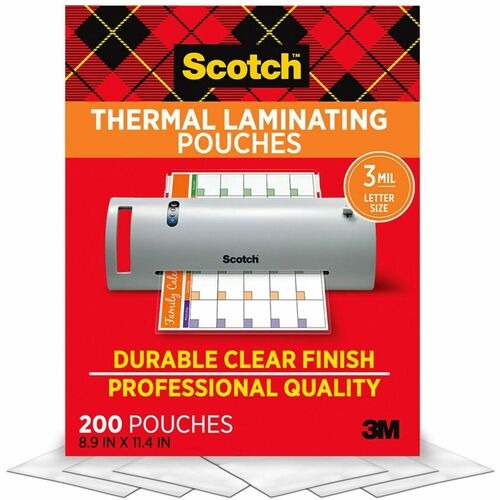 3M 3M MMMTP3854200 Thermal Laminating Pouches 3 Mil 200 Pack