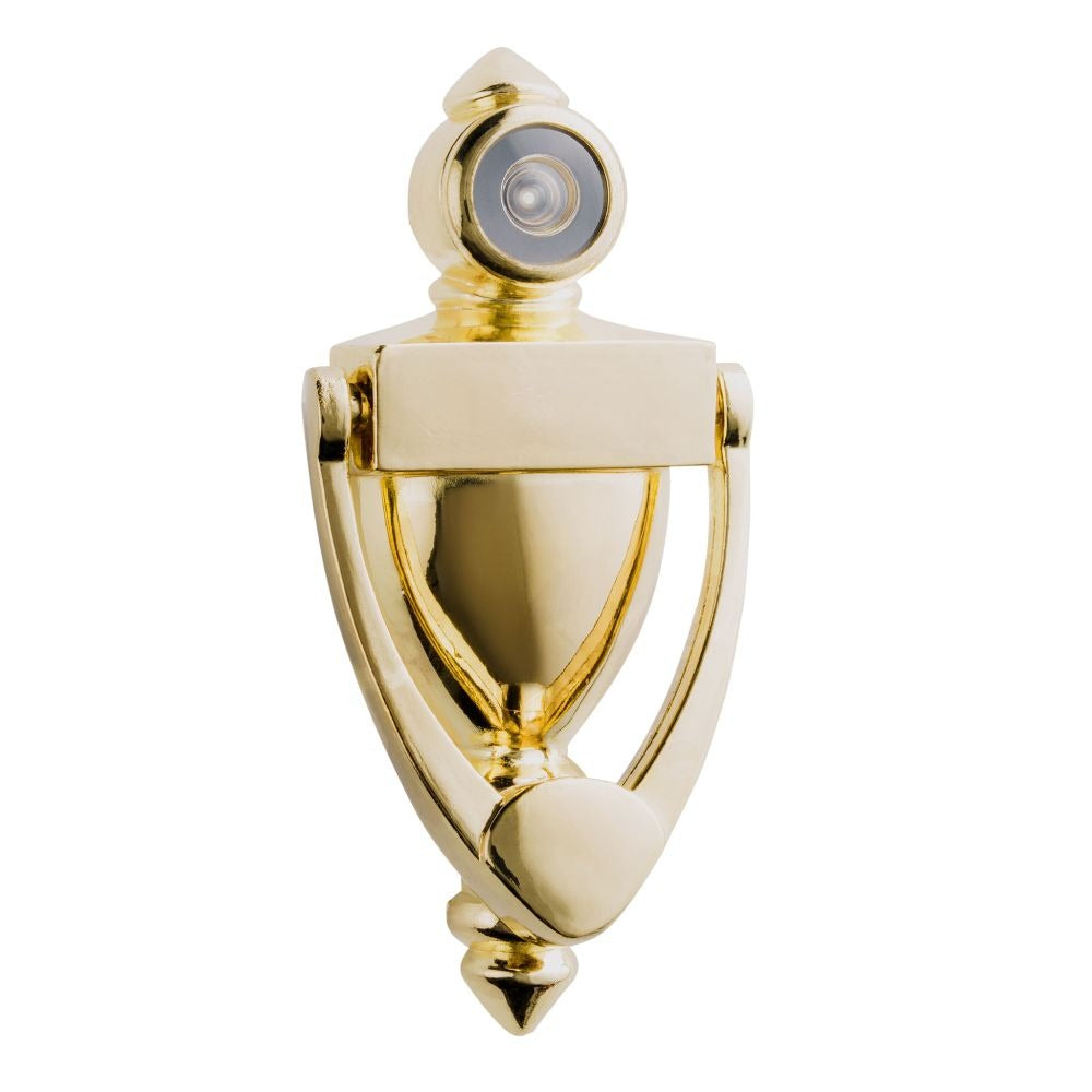 PAMEX Pamex DD01K180PB Door Knocker 180 Degree Viewer Bright Brass