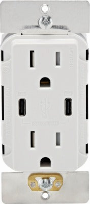 LEVITON Leviton R02-T5636-0BW Decora Usb-c Outlet 15A 60W