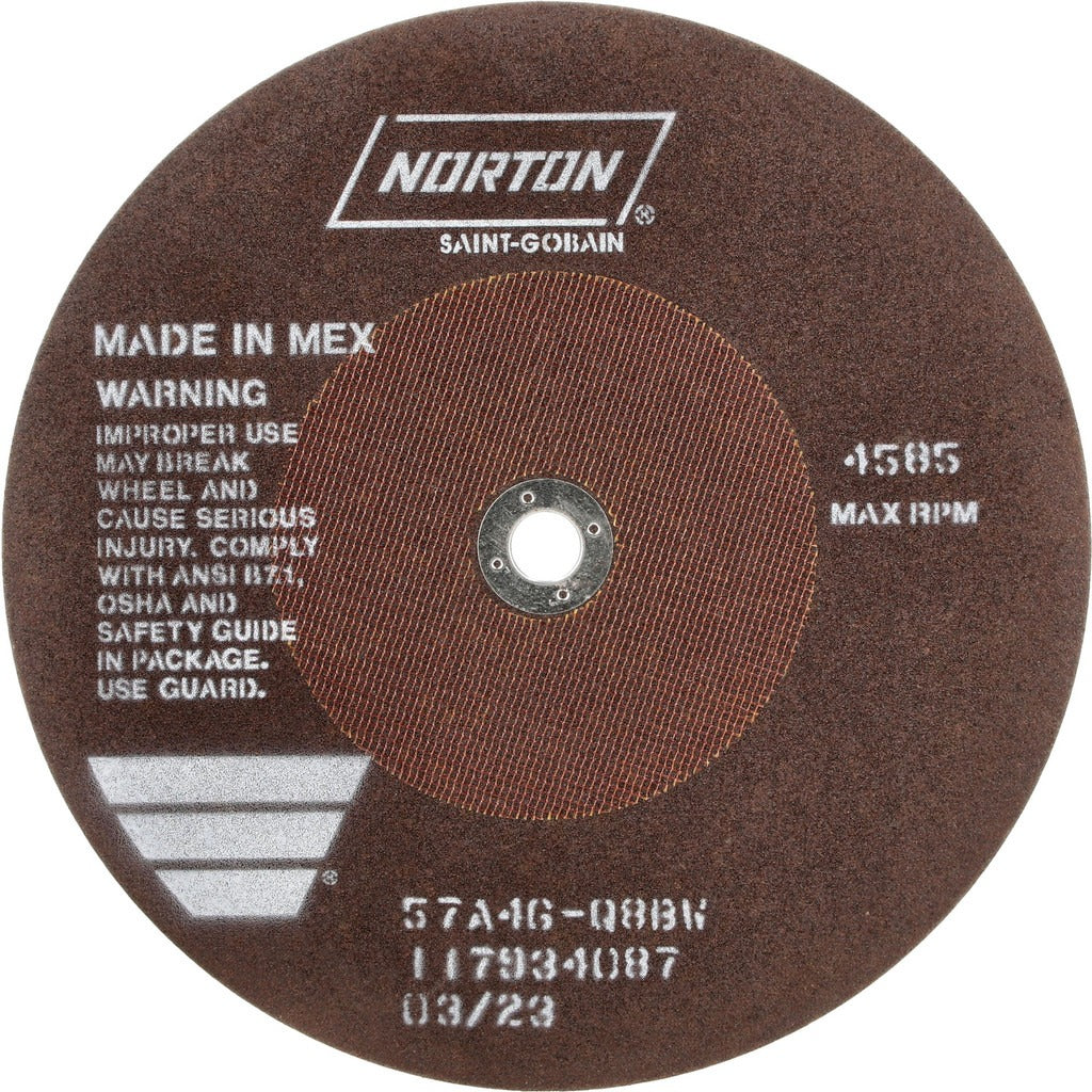 NORTON Norton 66253122816 Cut-off Wheel 10 in Aluminum Oxide 46 Grit