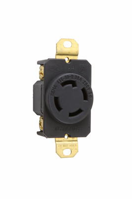 Pass & Seymour L1530R Turnlok Single Receptacle, 30A, 2 Pole, NEMA L15-30R