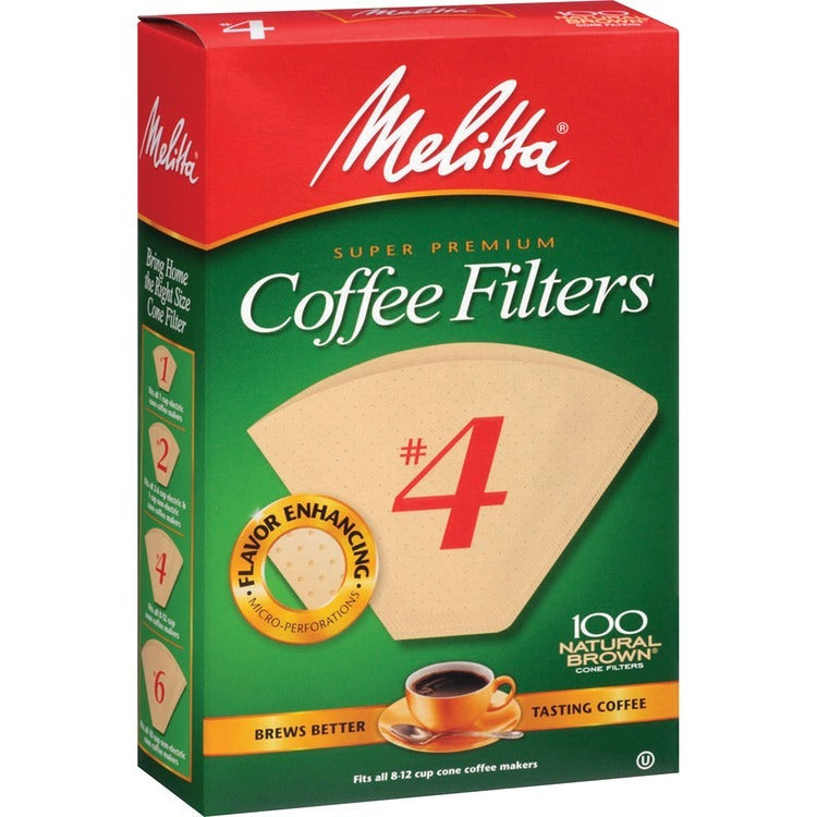 MELITTA Melitta MLA624602 Super Premium No. 4 Coffee Filters (100 Pack)