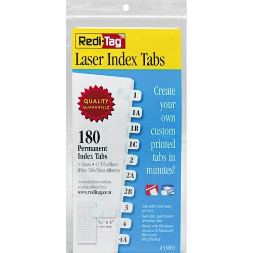REDI-TAG Redi-tag RTG33001 Laser Refill Index Tabs 180 Pack