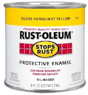 RUST-OLEUM Rust-oleum 7747730 Stops Rust Paint 0.5 Pint Yellow
