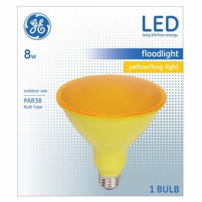GE G E Lighting 93100583 Led PAR38 Yellow Flood Bulb 8W