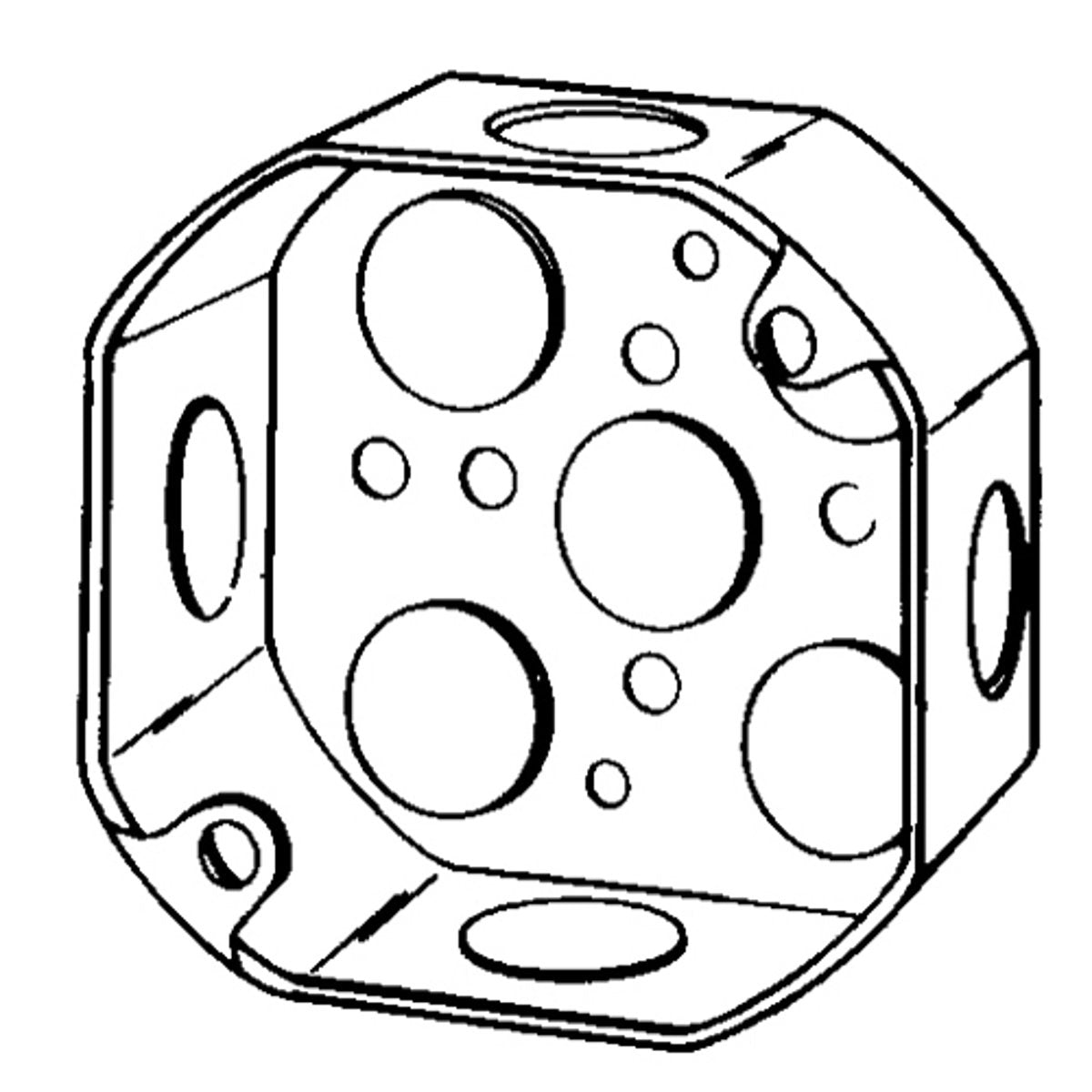 APPOZGCOMM 4O-1/2 4 Octagon Boxes Conduit Knockouts Sides 4 1/2 Bottom 5 1/2