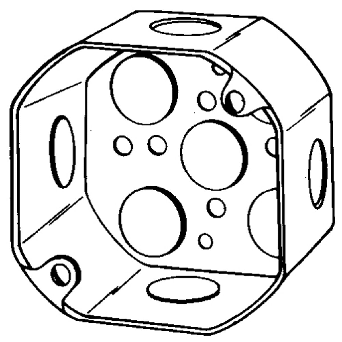 APPOZGCOMM 4OD-1/2 Octagonal Box with 1/2 IN Conduit Knockout and 9 Outlets