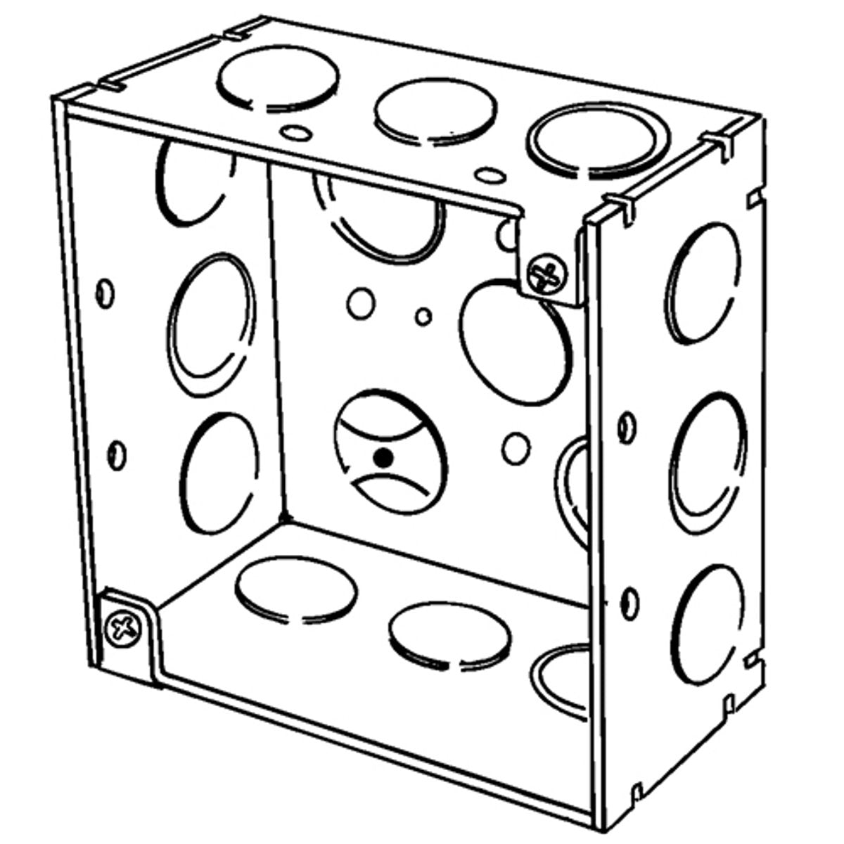 APPOZGCOMM 4SD-EK Features:With 1/2 IN Conduit Knockout, Grounding Wire, Standard:UL E18095, Number Of Outlet:16, Material:Steel, Size:4 X 4 X 2.125IN, Cubic Capacity:30.3CI