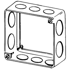 APPOZGCOMM 4SES Square Box Extension Ring 1 1/2IN Depth (6) 1/2IN (4) 3/4IN Knockout