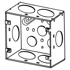 APPOZGCOMM 4SJD-1-1/4 Square Box With 1 1/4, 3/4 And 1/2 IN Conduit Knockout