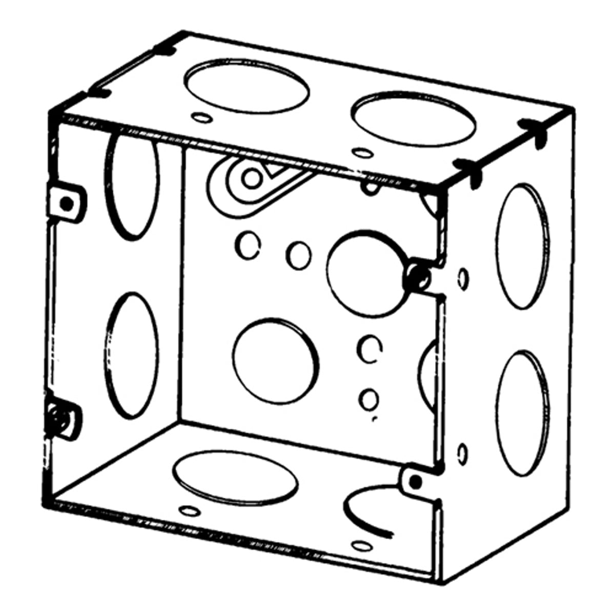 APPOZGCOMM 4SJD-1 Square Box with 3/4 and 1/2 IN Conduit Knockout UL E18095 (4.6875 X 4.6875 X 2.125 IN)