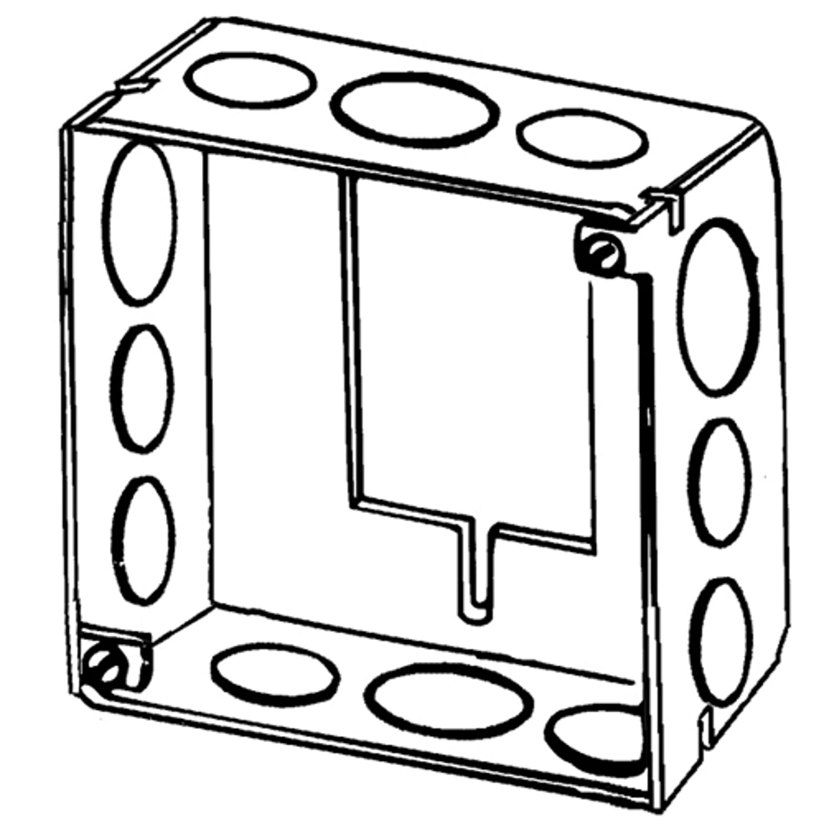 APPOZGCOMM 4SSBESPL Square Box Extension Ring 21CI (1 1/2IN Depth, 8 1/2IN, 4 3/4IN Knockout)