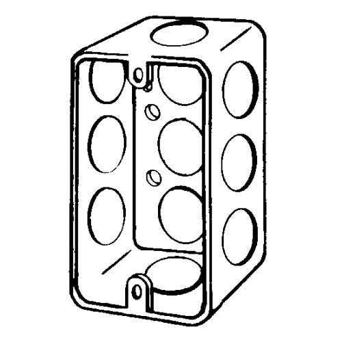 APPOZGCOMM 4SSLS-1/2 Handy Box with 1/2 IN Conduit Knockout, Steel, Size 2.125 X 1.5 X 4