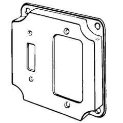 APPOZGCOMM 8374 Features:Configuration One Toggle Switch One GFCI Device Standard:UL E18095 Material:Steel Shape:Square Size:4 X 4 X 0.5IN Cubic Capacity:7CI