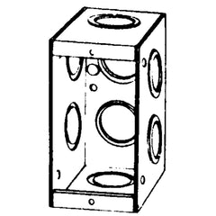 APPOZGCOMM M1-250 Features:With 1/2 And 3/4 IN Concentric Conduit Knockouts, Standard:UL E18095, Number Of Outlet:8, Material:Steel, Size:1.8125 X 2.5 X 3.75IN, Cubic Capacity:15.5CI