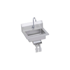 Elkay EHS-18-KVX Stainless Steel 18 x 14-1/2 x 11 18 Gauge Hand Sink with Knee Valve and Faucet