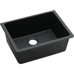 Elkay ELGU2522BK0 Quartz Classic 24-5/8 x 18-1/2 x 9-1/2 Single Bowl Undermount Sink Black