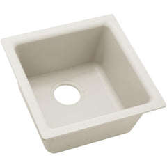 Elkay ELX1616RT0 Luxe 15-3/4 x 15-3/4 in. Drop-in and Undermount Quartz Bar Sink in Ricotta