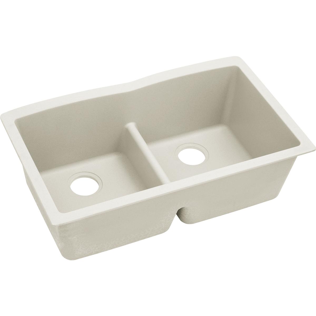 Elkay ELXDULB3322RT0 Quartz Luxe 33 x 19 x 10 Equal Double Bowl Undermount Sink with Aqua Divide