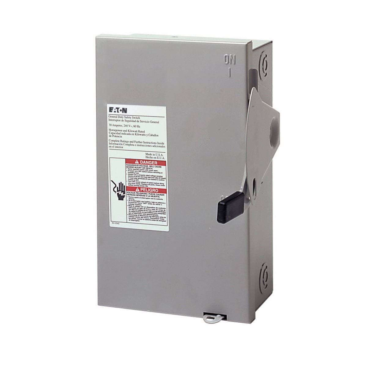 EATON DG321NGB B Series Cartridge Fusible General Duty Safety Switch With Neutral 240 VAC 30 A