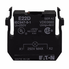 Eaton E22D pushbutton, Light Unit for Illuminated Device, Non-metallic Heavy-Duty, Incandescent, Full voltage, Unit with-out lamp