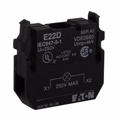 Eaton E22D pushbutton, Light Unit for Illuminated Device, Non-metallic Heavy-Duty, Incandescent, Full voltage, Unit with-out lamp