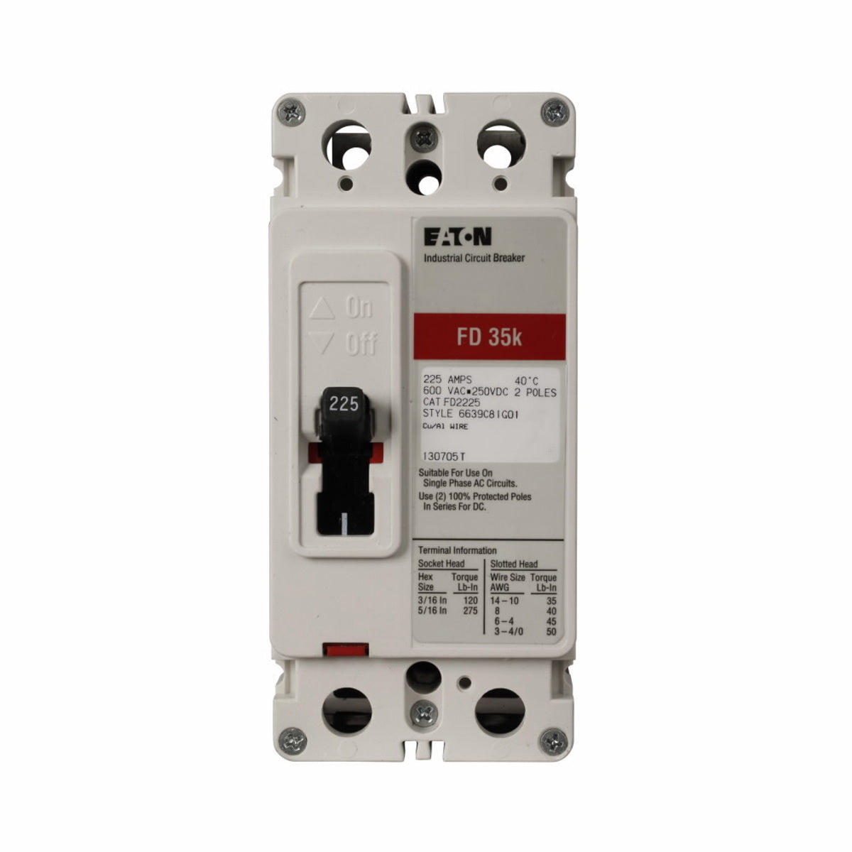 Eaton FD2060 Circuit Breaker 600 VAC/250 VDC 60 A