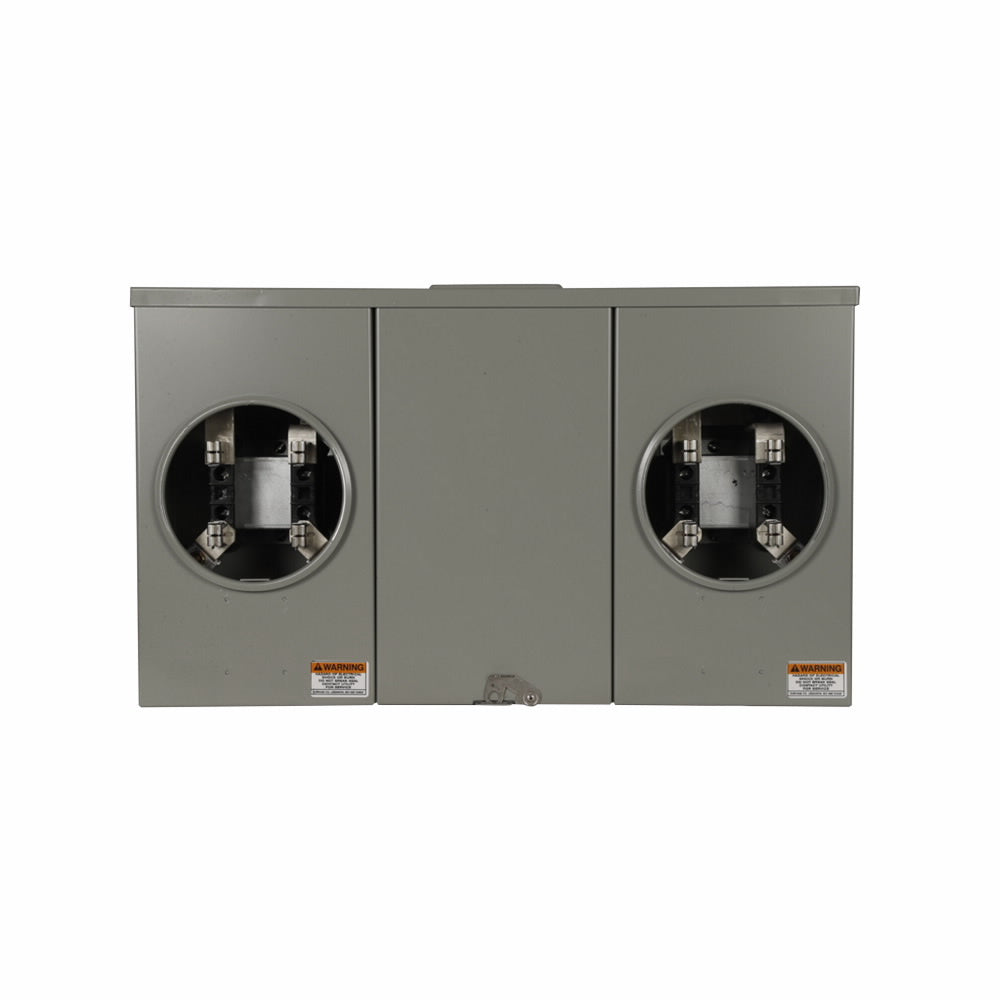 Eaton URT2R2332UCH Meter Socket Multi Position Residential Service 200 Amp OH UG 5x5 inch Hub Cover Plate #6-350 kcmil #8-250 kcmil Ground Connector #14-#2 Copper Triplex