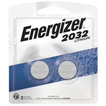 Energizer 2032BP2 Coin Lithium Battery 3 Volts (2 Pack)