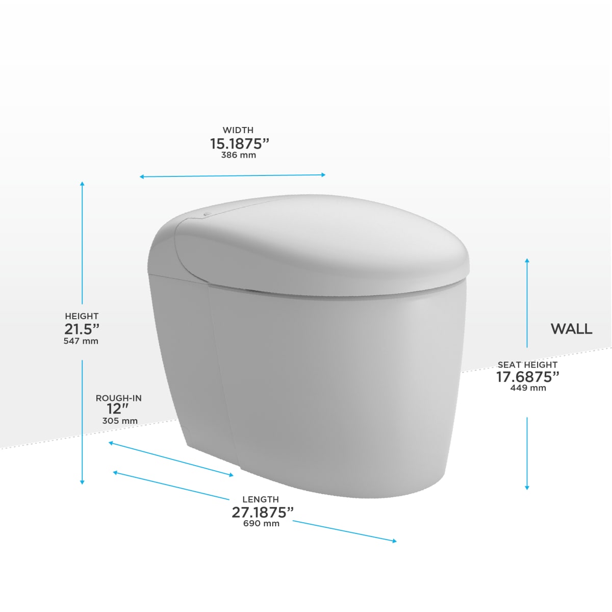 Toto MS8341CUMFG#01 NEOREST® RS Dual Flush 1.0 or 0.8 GPF Toilet with Integrated Bidet Seat and EWATER+