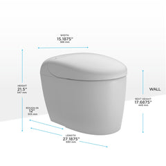 Toto MS8341CUMFG#01 NEOREST® RS Dual Flush 1.0 or 0.8 GPF Toilet with Integrated Bidet Seat and EWATER+