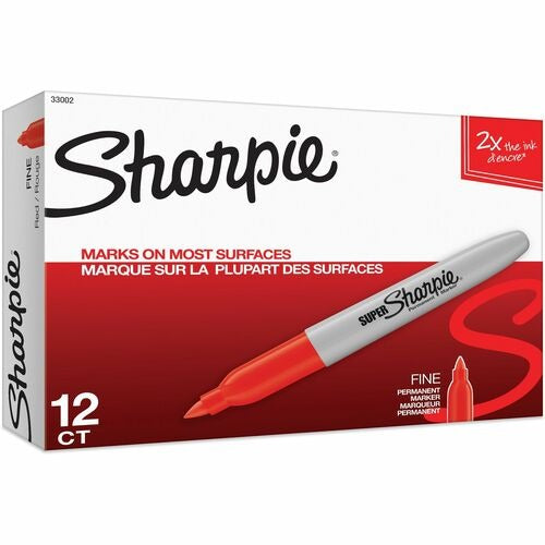 SHARPIE Newell Brands SAN33002 Red Fine Point Permanent Marker 12pk