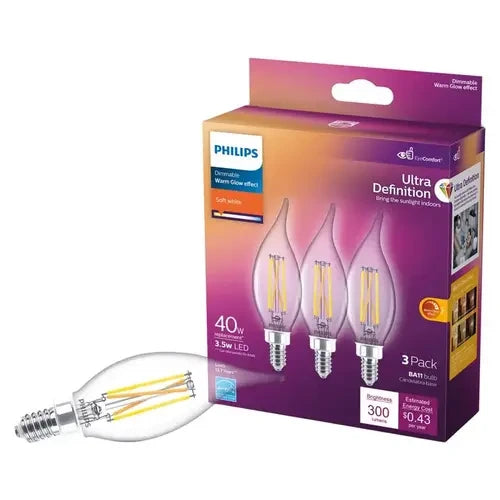 PHILIPS Philips 566661 Ultra Definition BA11 3.5W (3-Pack) 40W Equivalent