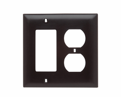 Pass & Seymour TP826 Combination Wallplate 5-1/2 in Brown