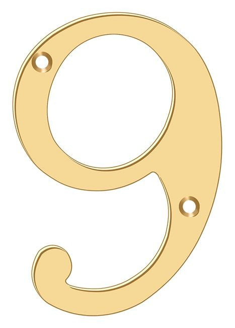 DELTANA Deltana RN4-9 4 Inch Solid Brass House Number