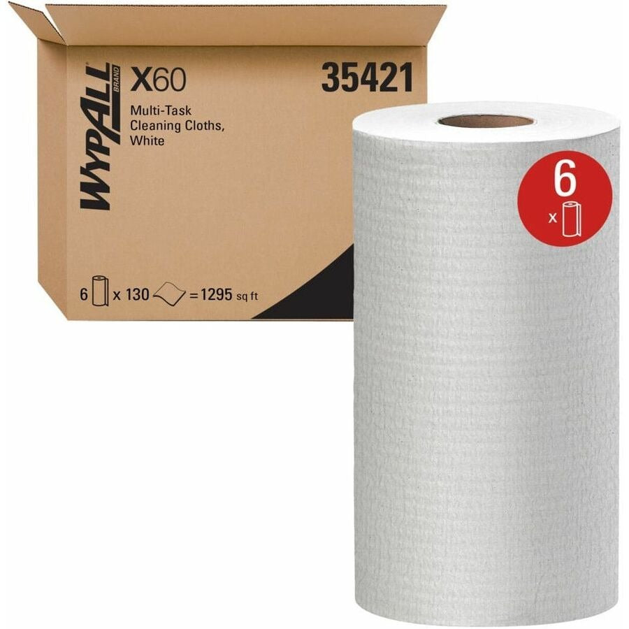 KIMBERLY-CLARK Kimberly-Clark KCC35421 Wypall X60 Wipers 19.4 x 13.4 inches 130 Count Roll 35421
