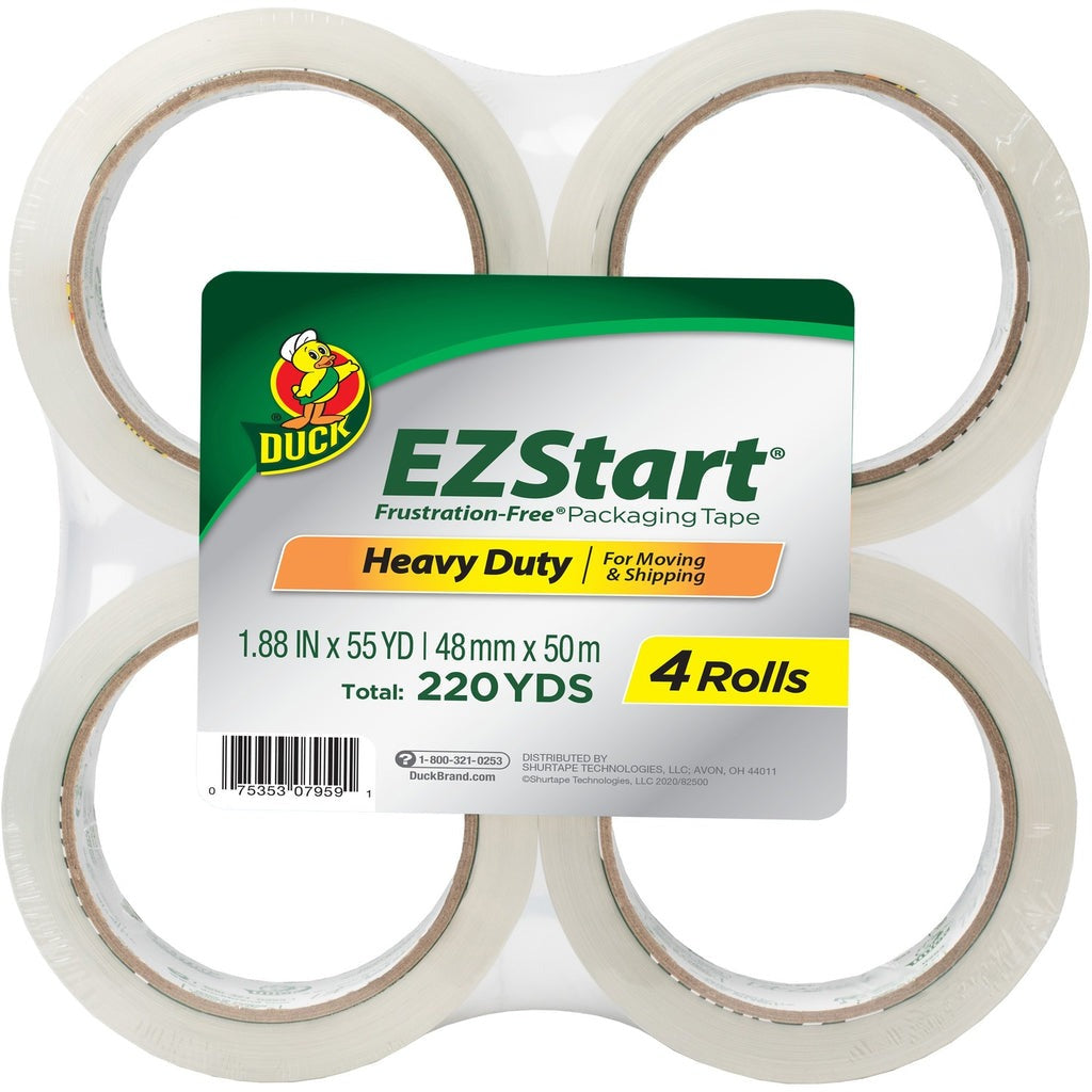 DUCK Duck DUC280068 EZ Start Packaging Tape (1.88 in x 54.6 yd, 4 Pack) Replacement DUC280068